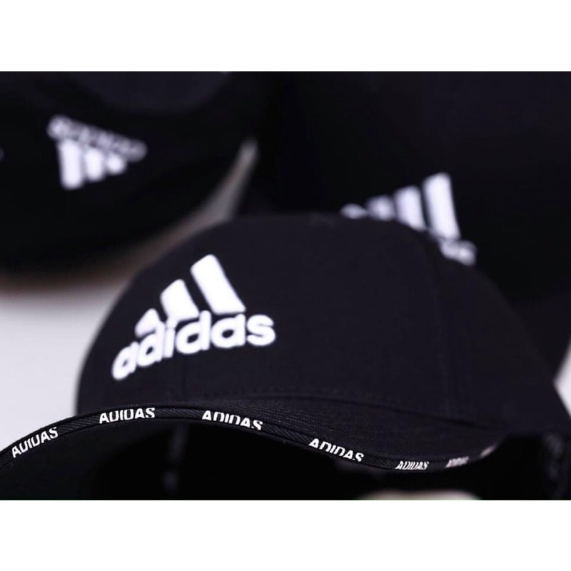 Mũ nón lưỡi trai Adidas chất vải cotton Hàn Quốc cao cấp, nón kết Unissex màu đen trắng logo thêu nổi 3D