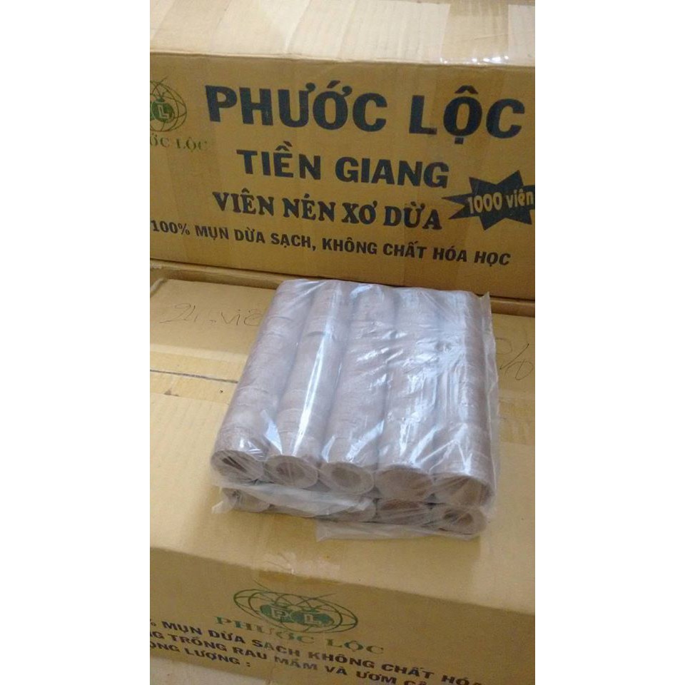 Gói 100 viên nén xơ dừa Phước Lộc-Tiền Giang (ươm hạt)