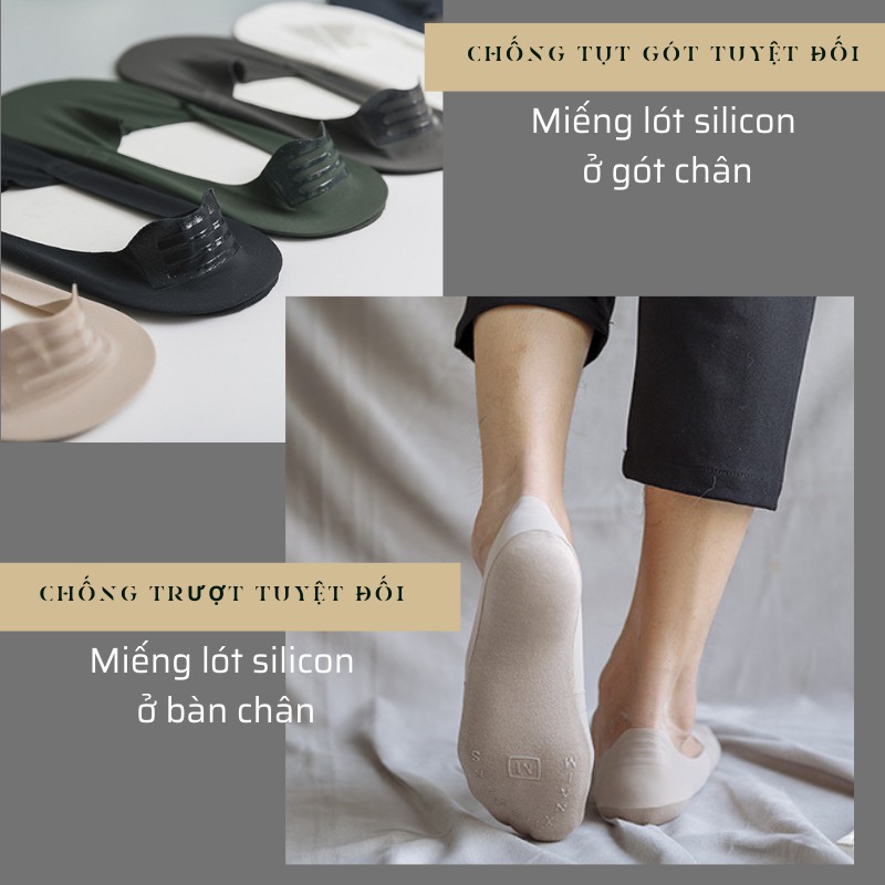 Tất vớ lười nam cao cấp GOLDSOCK chống tụt gót cotton lụa mát chống hôi chân