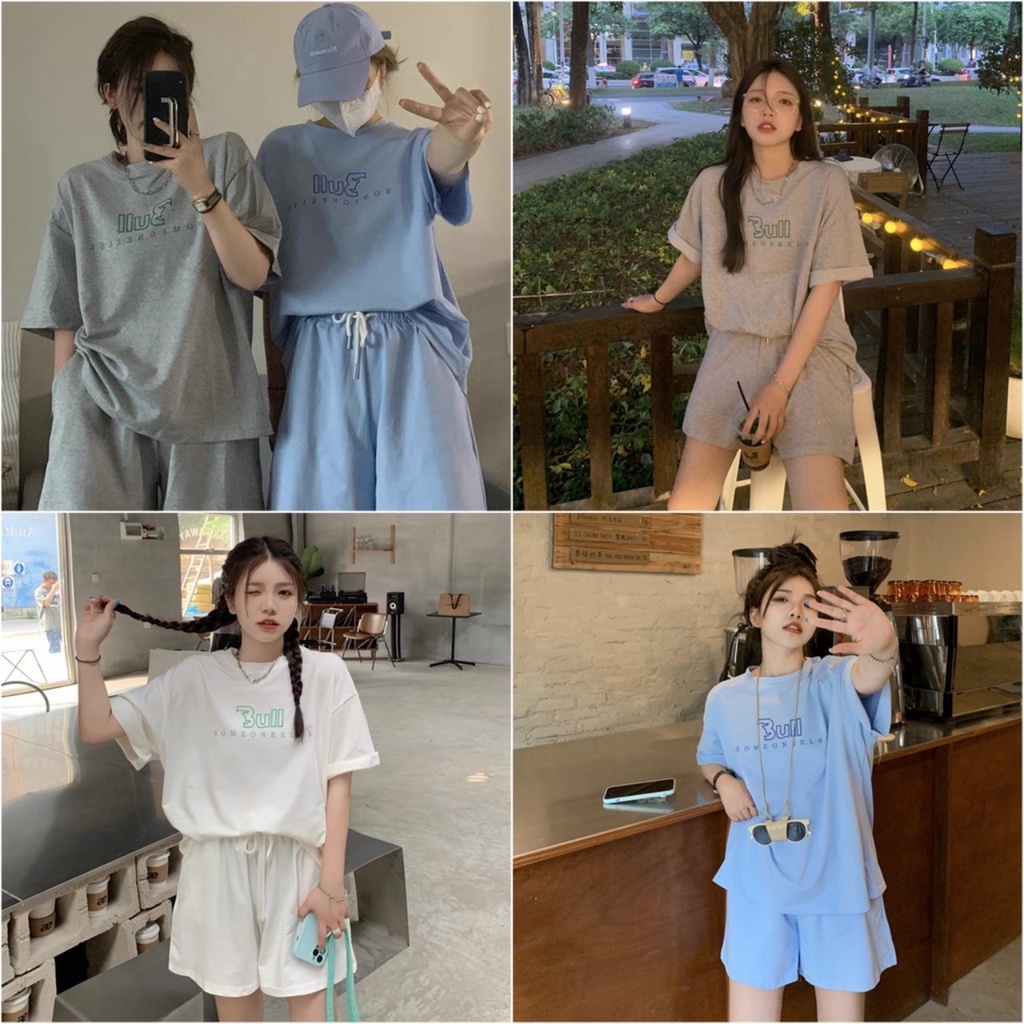 Bộ đùi 3ull RUBY chất cotton dầy đẹp không xù, có 3 màu, from rộng tay lỡ 2022