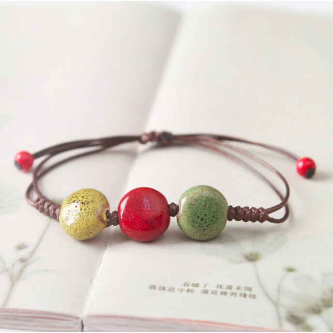 Vòng tay gốm 3 mầu xinh lung linh | BigBuy360 - bigbuy360.vn