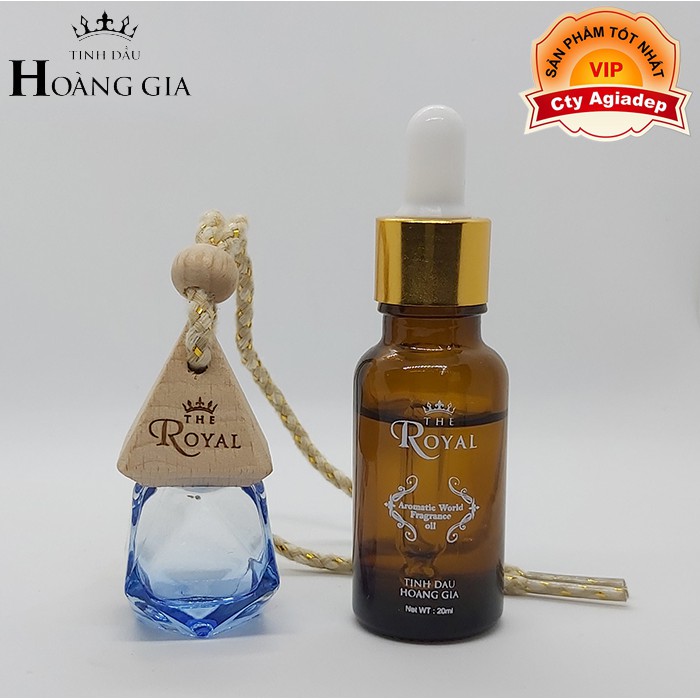 Tinh dầu treo xe cao cấp Hoàng Gia (The Royal) - Treo oto, treo phòng - Mặt tam giác 8ml + chai 10ml