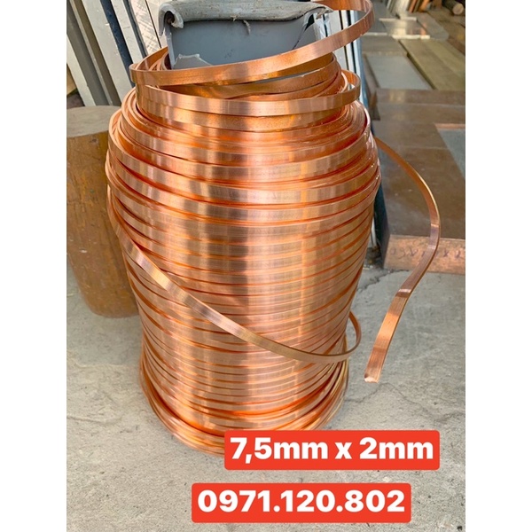 Thanh đồng đỏ bản 7,5 mm x 2mm