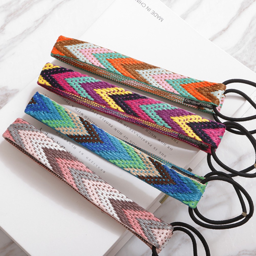 Băng Đô Bện Sợi Co Giãn Phong Cách Boho Dân Tộc N34