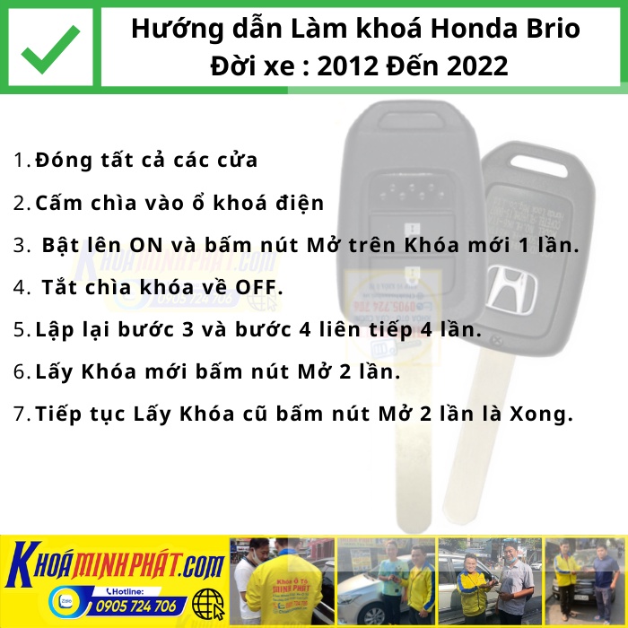 Chìa khóa remote xe Honda Brio