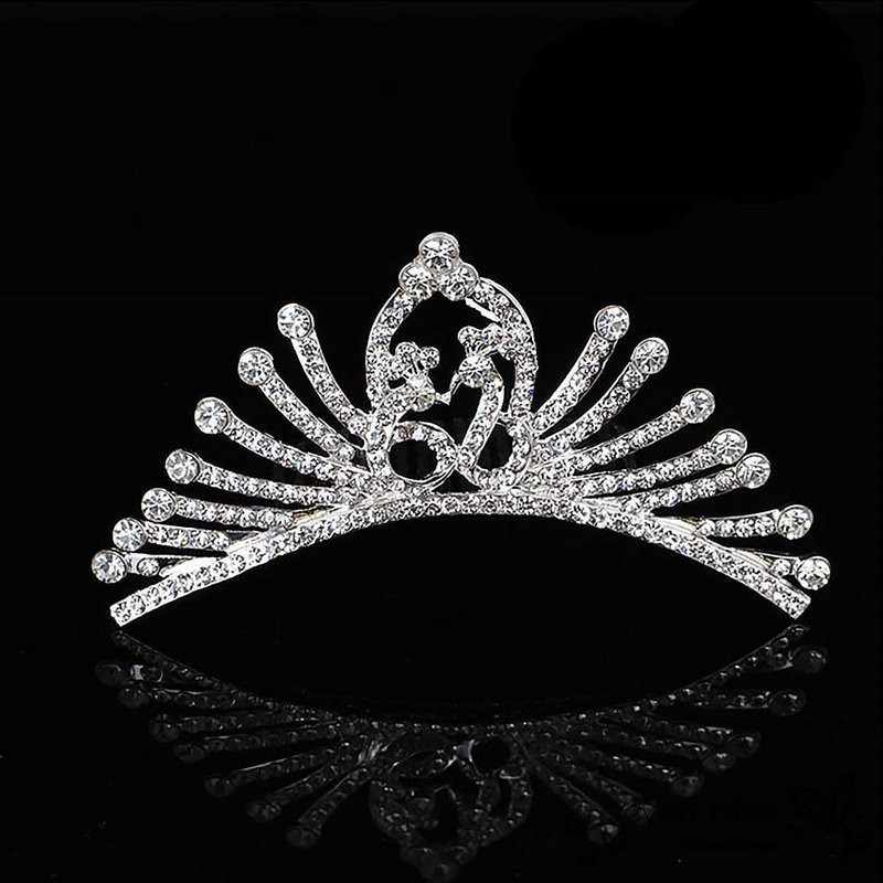 Vương miện cài tóc công chúa pha lê phụ kiện tiệc đám cưới vũ hội cô dâu