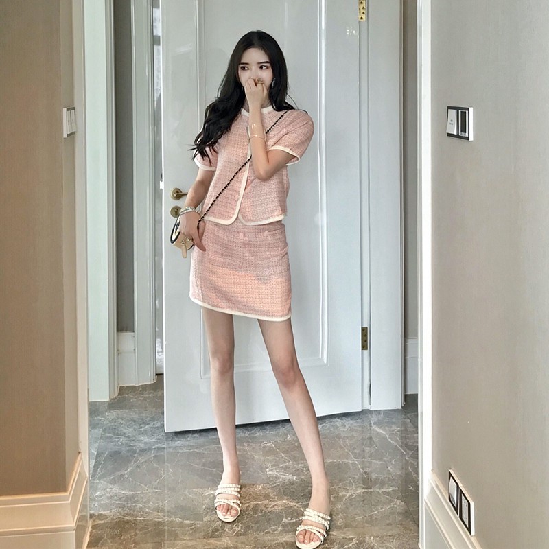 Set Váy+Áo cổ tròn D78 (có hình thật)