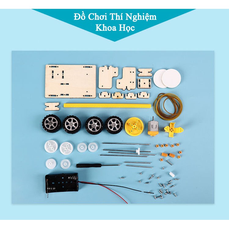 Đồ Chơi Lắp Ráp Robot Lau Nhà, Đồ Chơi Gỗ Xe Oto Quét Dọn, Đồ Chơi Khoa Học Tự Làm J-50 DIY Wood Steam