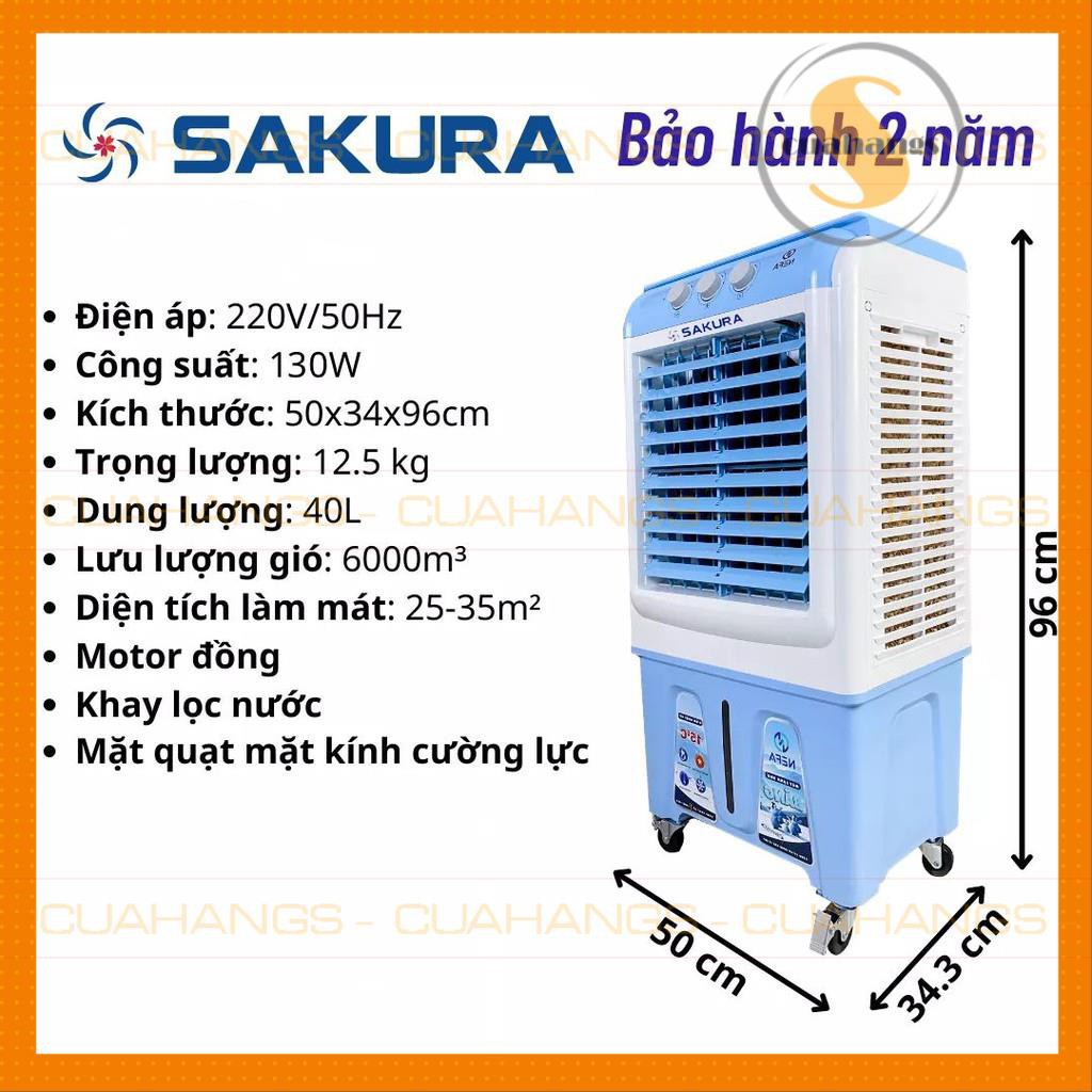 Quạt điều hoà không khí hơi nước 40 LÍT SAKURA 2021  - BH 2 NĂM