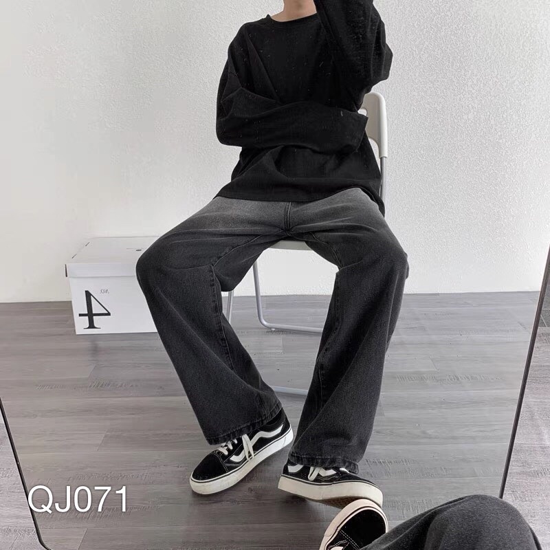 Quần Jean Baggy nam VN CLO ống ộng phối màu - QJ071