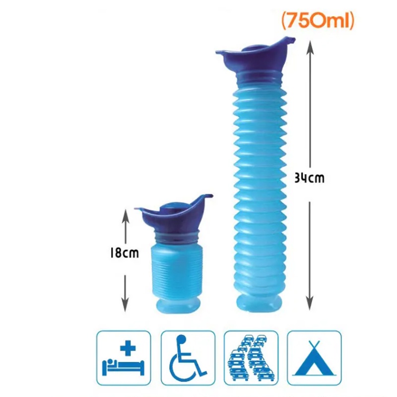Ống đi vệ sinh mini 750ml gấp gọn được dùng khi du lịch leo núi