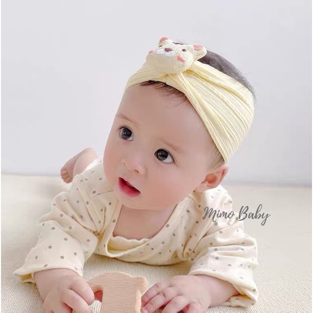 Băng đô bản to chất vải thun gân hình chú hổ xinh xắn cho bé BD69 Mimo Baby