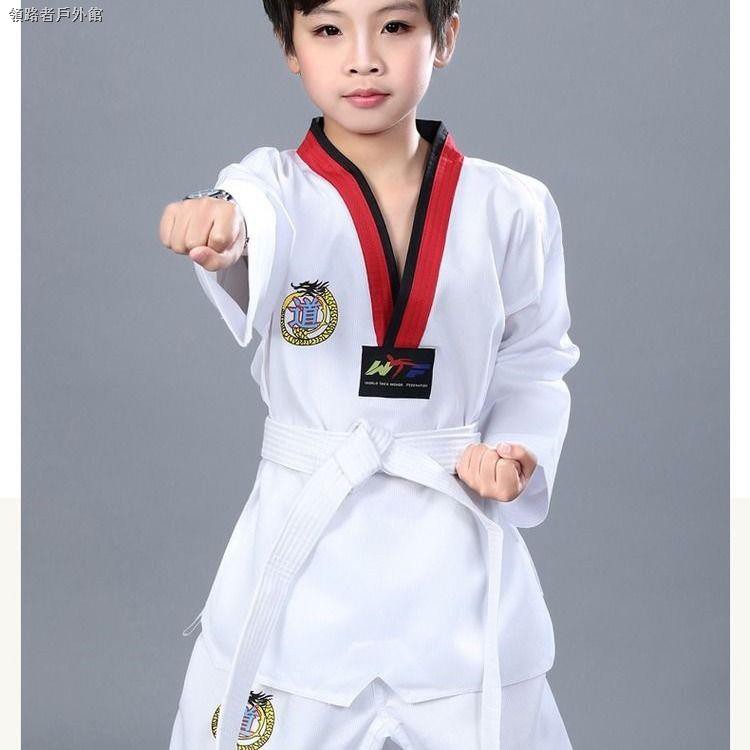 Bộ Đồ Tập Võ Taekwondo Tay Dài Chất Liệu Cotton Dành Cho Người Lớn Và Trẻ Em