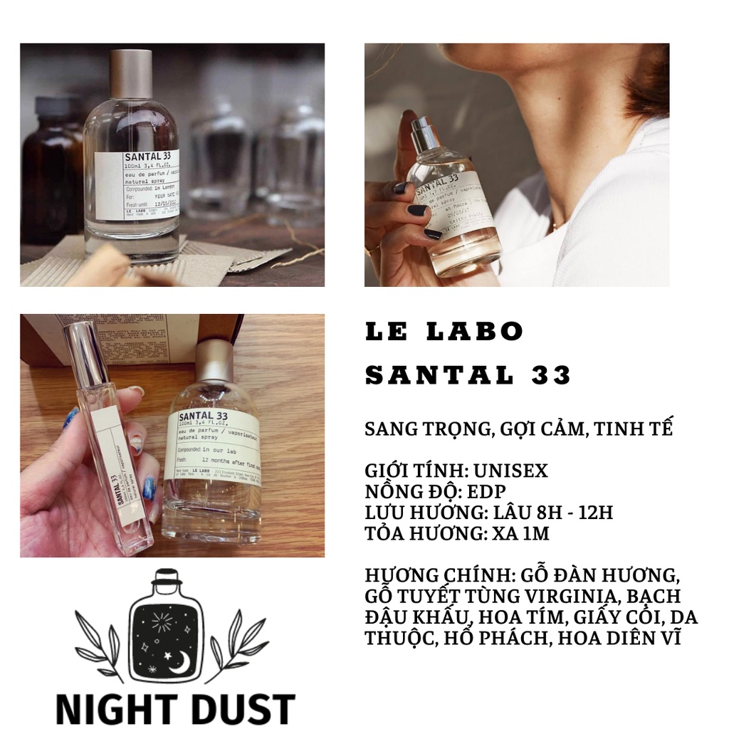 Nước Hoa Le Labo Santal 33 - Chiết 5ml 10ml - Mẫu Thử