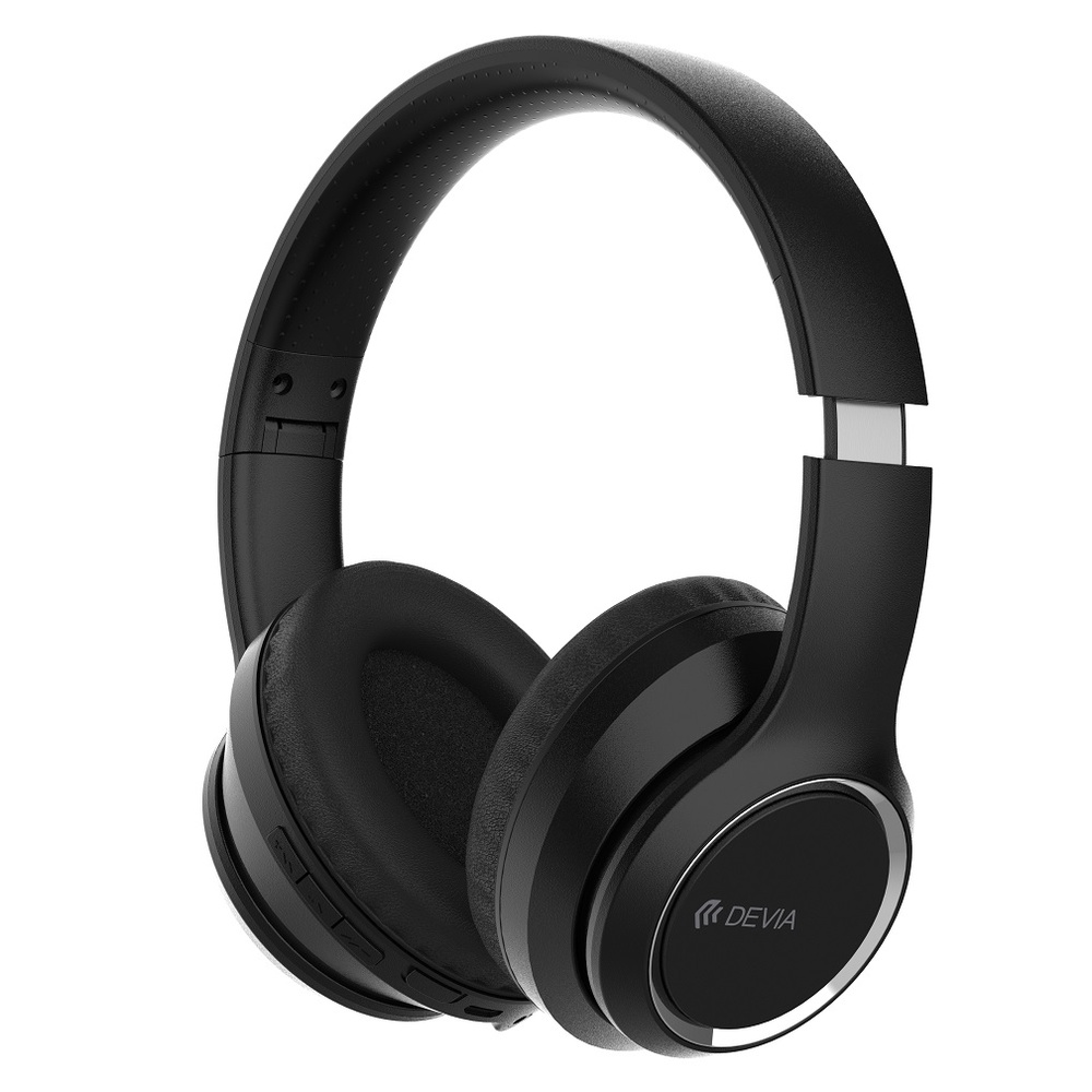 Tai nghe chụp tai không dây Devia Kintone Series Bluetooth 5.0 (Đen) - Hàng chính hãng