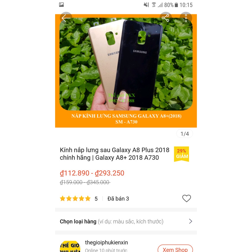Kính nắp lưng sau Galaxy A8 Plus 2018 chính hãng | Galaxy A8+ 2018 A730