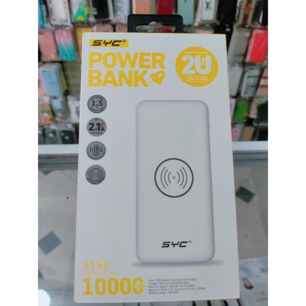 Sạc Dự Phòng Không Dây SYC 10.000mAh Pin Sạc Nhanh Chính Hãng Tiện Lợi An Toàn