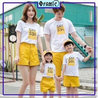Đồ bộ gia đình ❤️𝑭𝑹𝑬𝑬𝑺𝑯𝑰𝑷❤️ Giảm 5K khi nhập mã [ AO DOI ] Đồ Gia Đình Gồm Set 4 Người In Chữ Say Yes