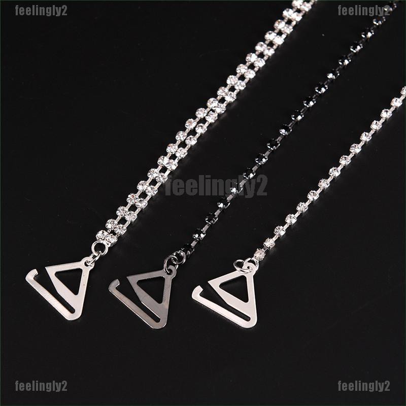 Set 2 dây đeo áo ngực trong suốt với đá pha lê 1/ 2 hàng