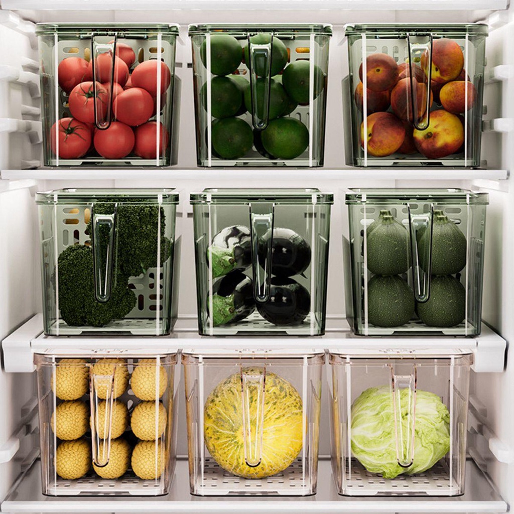 YIYU 1 Ngăn Kéo Tủ Lạnh Trong Suốt Thân Thiện Với Môi Trường Chống Trượt Có Tay Cầm