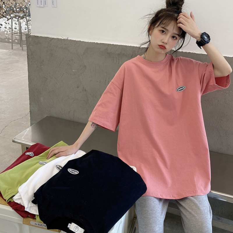 Áo Thun Tay Ngắn Dáng Rộng Màu Sắc Ngọt Ngào Cho Nữ