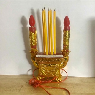 Nhang Điện 5 Cây Và Nến Điện Có Đế