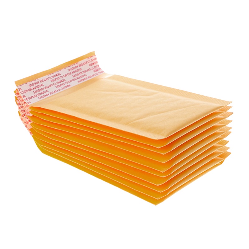 UU Set 10 bao thư giấy kraft đệm bong bóng màu vàng