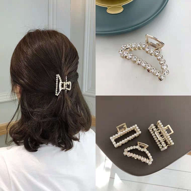 Set 3 Kẹp Tóc Nữ Chụp Tóc Đính Đá Lấp Lánh