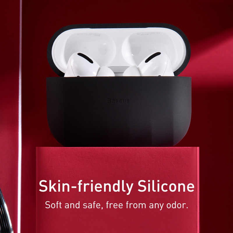 Bao case chống sốc silicon siêu mỏng cho tai nghe Apple Airpods Pro hiệu Baseus Shell Pattern - Hàng chính hãng