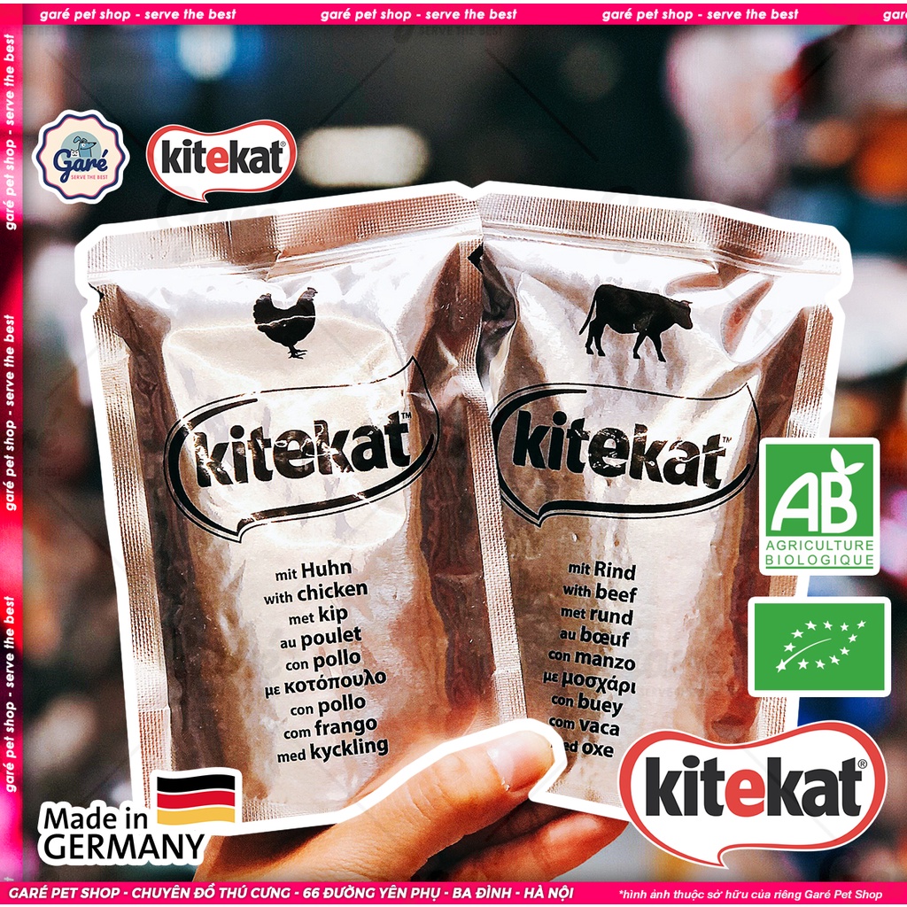 Pate Đức Kitekat cho Mèo dạng gói dành tươi ngon nhiều vị từ Gà Cá Vịt Bò Garé Pet Shop