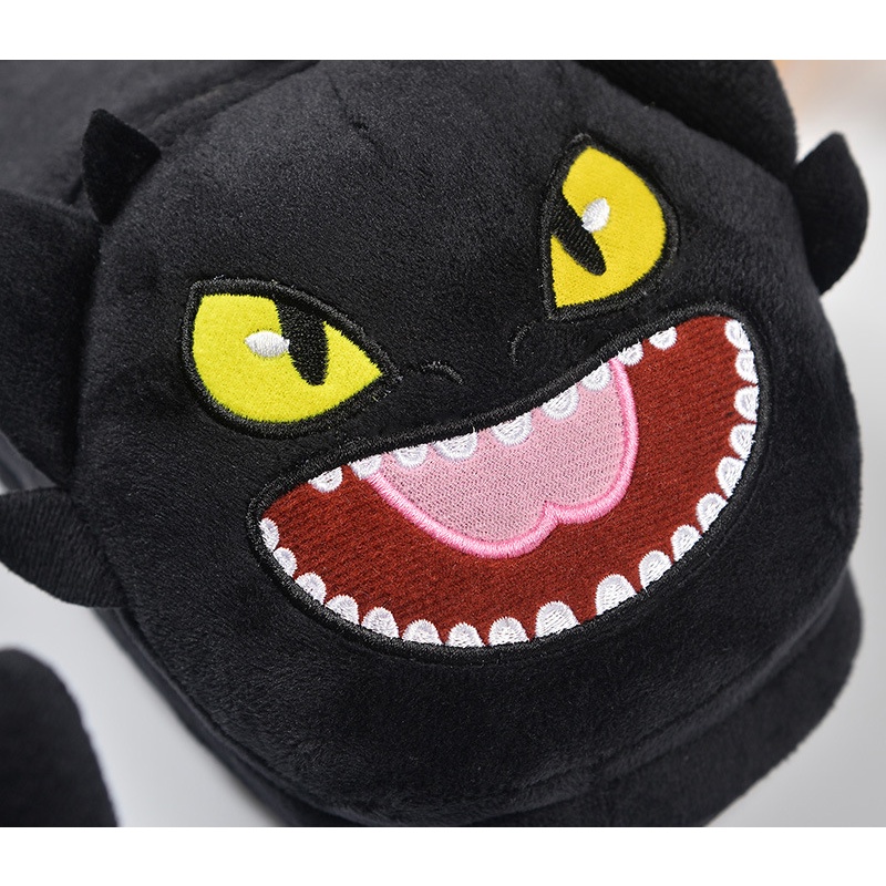 Dép Bông Đi Trong Nhà Hình Rồng Đen Dễ Thương