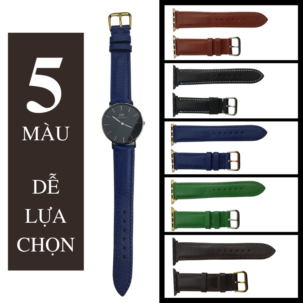 Dây da đồng hồ DW Daniel Wellington, dây đồng hồ DW handmade da bò LEXA