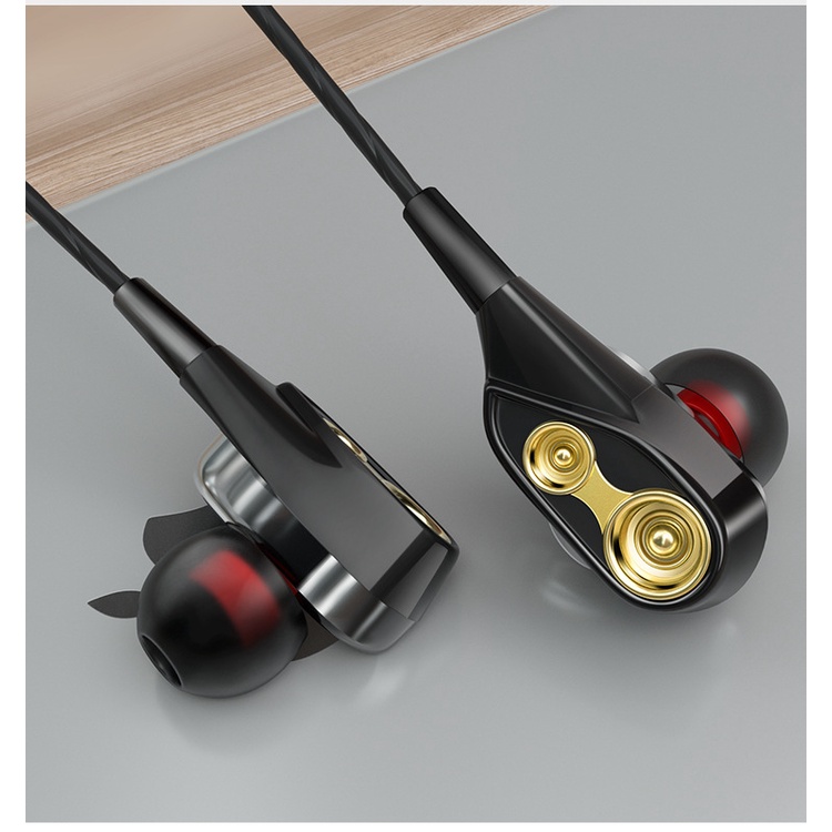 Tai nghe HiFi lõi kép siêu bass-Siêu chất-Có míc đàm thoại Nội địa trung