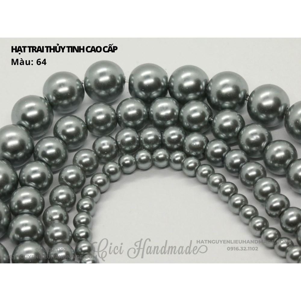 Dây hạt trai nhân tạo thủy tinh size 8mm 10mm link 1/2 đỏ hồng tím Cici Handmade chuyên hạt đá hạt pha lê hạt cườm