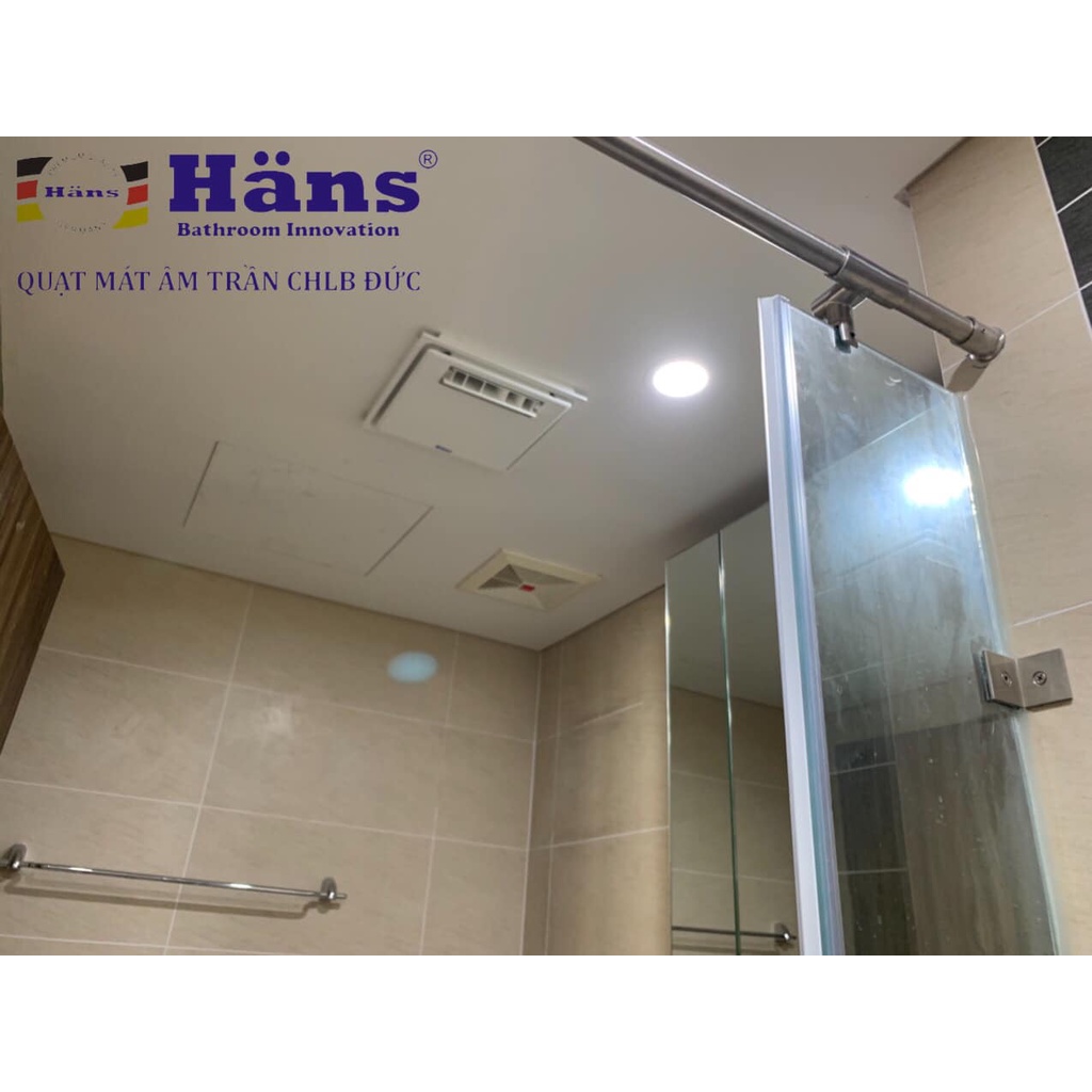 Quạt mát nhà vệ sinh âm trần Hans H10S và H10R có điều khiển từ xa