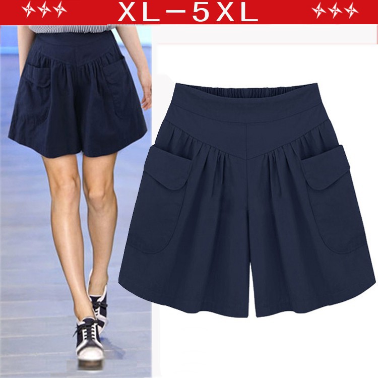 Quần Short Thể Thao Lưng Cao Màu Trơn Có Size Lớn Xl-5XL C1154 Cho Nữ