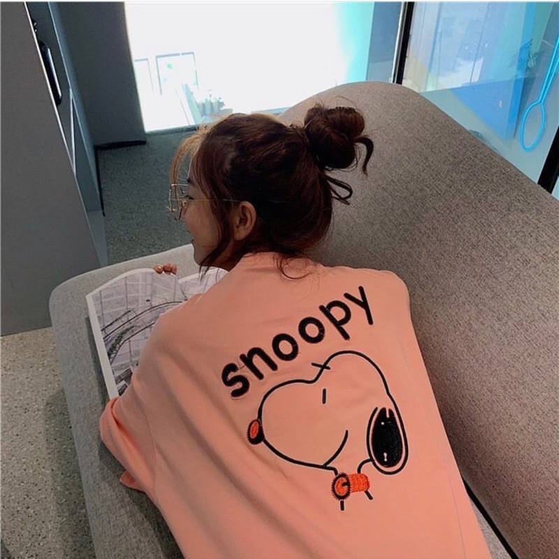 Áo thun phông PINK tay lỡ form rộng SNOOPY Unisex | WebRaoVat - webraovat.net.vn