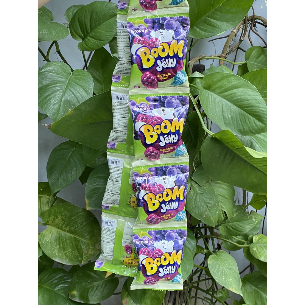 Kẹo Dẻo Boom Jelly Orion Vị Nho (Dây 10 gói x 25g)