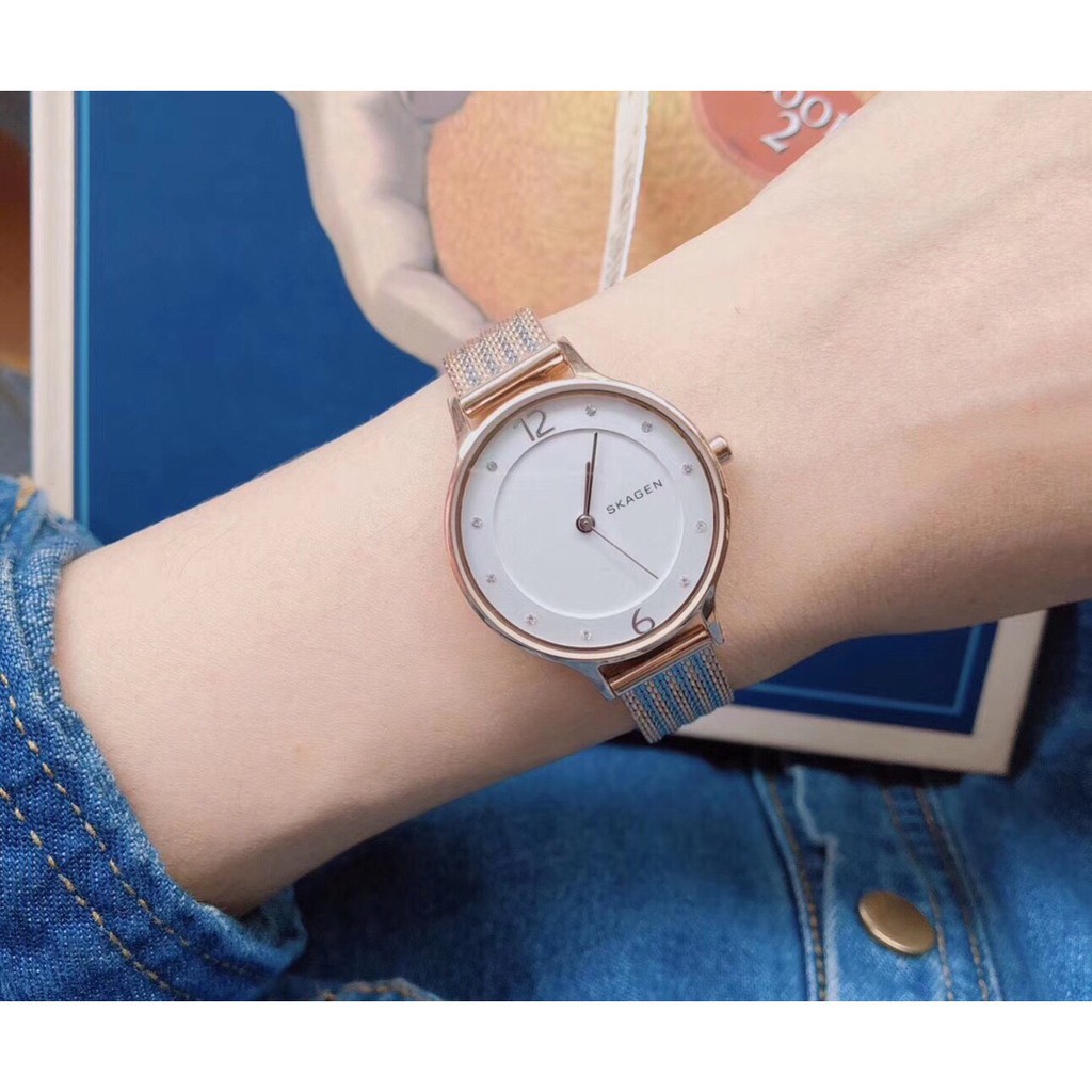 ĐỒNG HỒ NỮ SKAGEN ANITA SKW2749 DÂY MESH VÀNG HỒNG