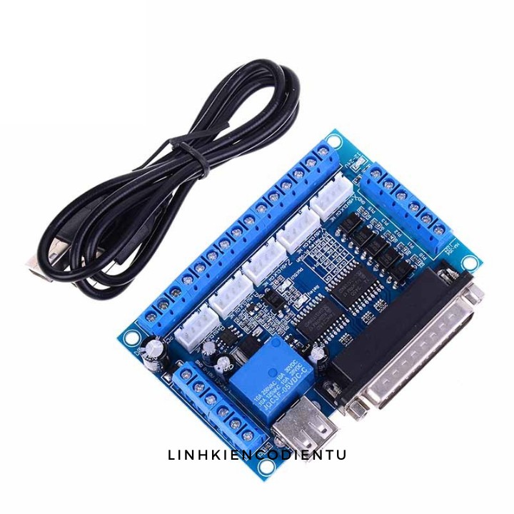 Mạch CNC BOB Mach3 LPT ( Mạch 5 Axis Breakout Board Mach3) Có Kèm Cáp USB
