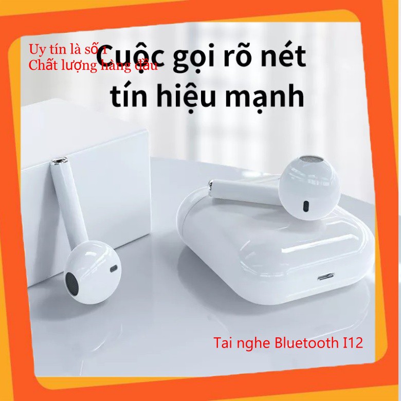 Tai Nghe Bluetooth Không Dây Nhét Tai I12 Kiêm Pin Sạc Dự Phòng bobstore01