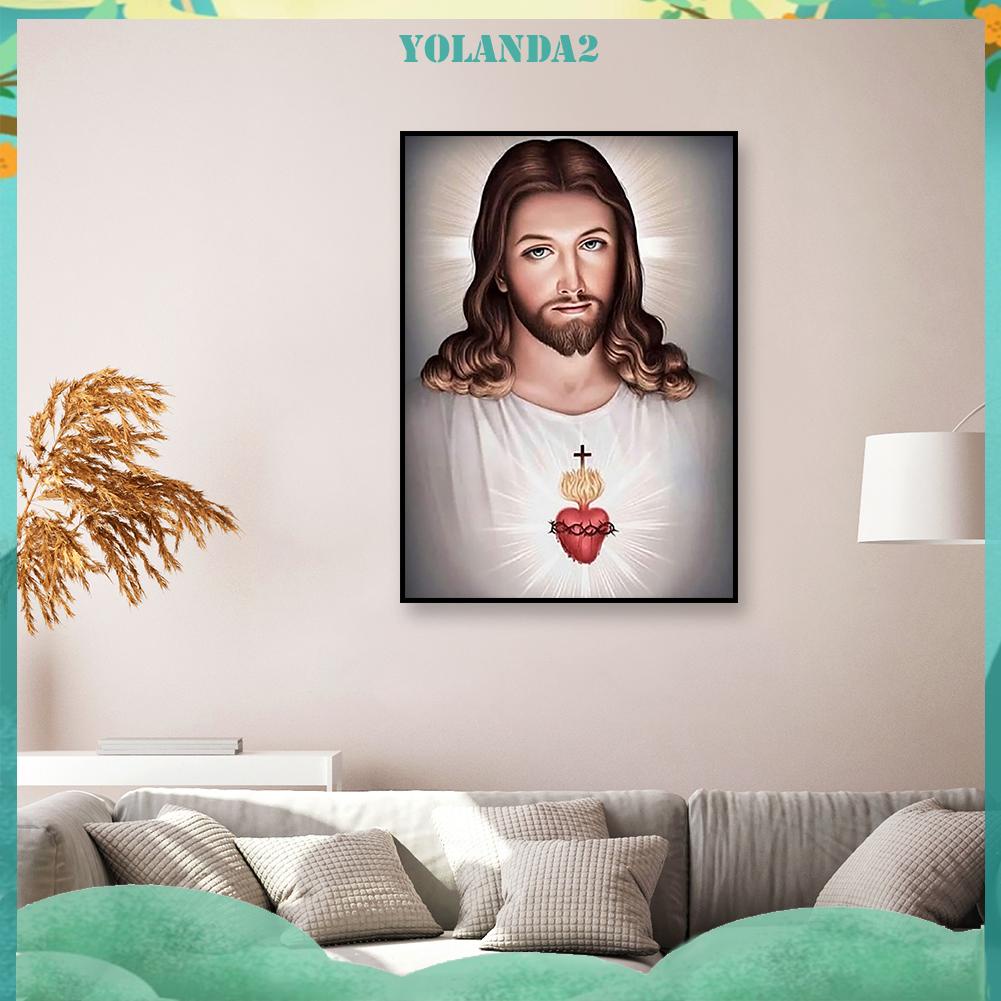 Tranh Đính Đá Kim Cương Tròn 5d Toàn Bộ Hình Chúa Jesus