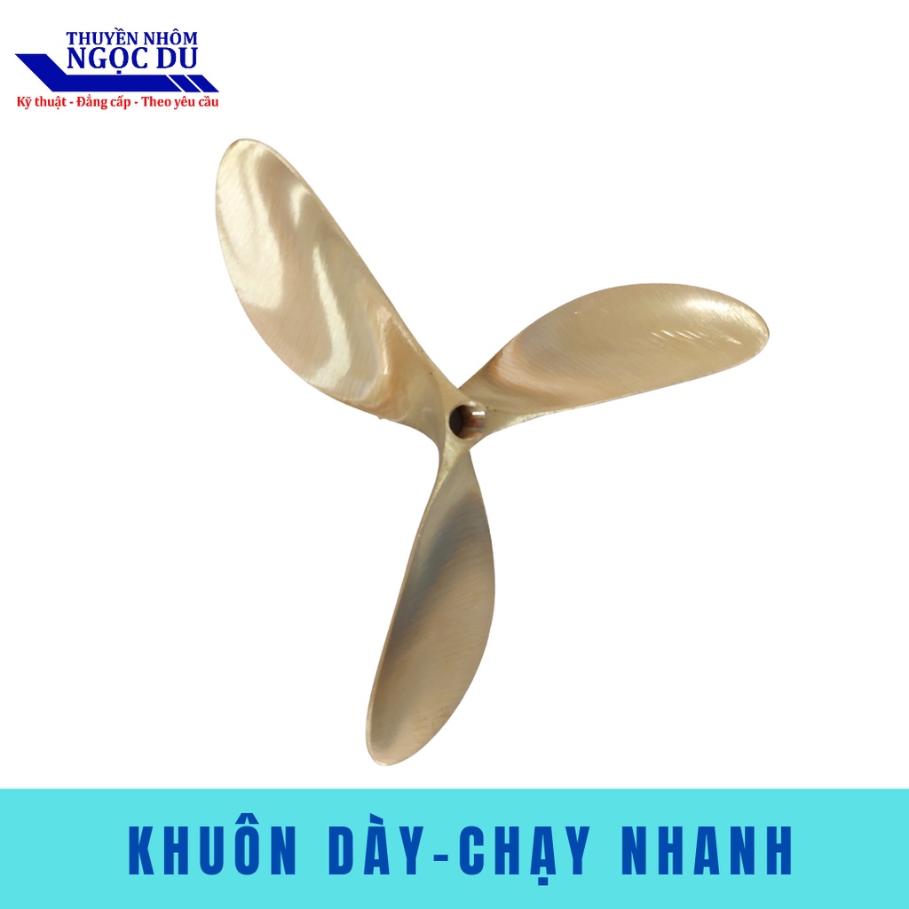 Chân Vịt Đồng 3 Cánh 6.5HP, Lỗ Ren 16, Đường kính 22cm, Chân Vịt Chạy Thuyền, Chạy Xuồng