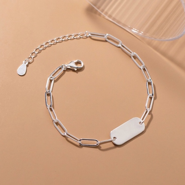 Lắc Tay Bạc MIRASON Dây Xích Mix Thanh Bạc Basic Unisex MLT062 - Vòng Tay Bạc 925 Cao Cấp