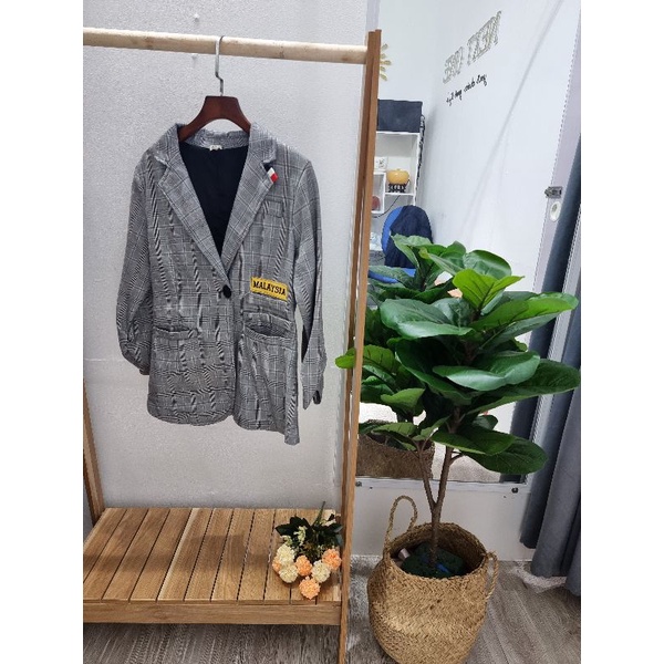 Áo brazer kẻ caro Hàn | BigBuy360 - bigbuy360.vn