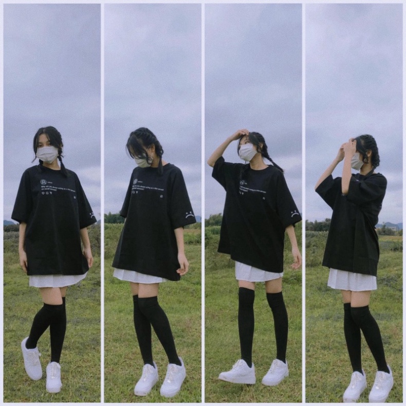 [Tặng kèm quà] Áo Phông Form Rộng Sadboiz Áo Thun Unisex Nam Nữ Form Rộng Tay Lỡ 3158 Oversize Basic Trắng Đen