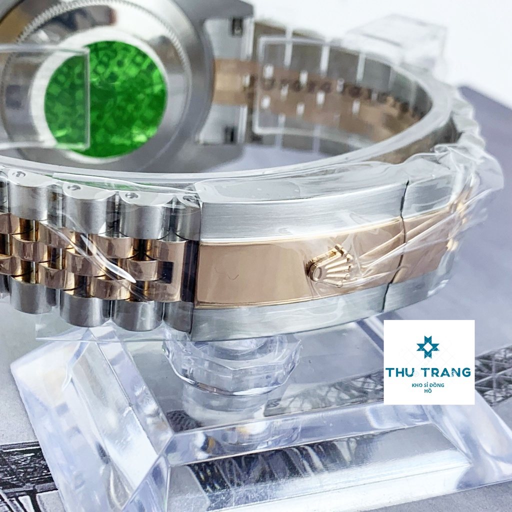 Đồng hồ nam Rolex mẫu cơ Automatic máy Nhật dòng Classic đính đá nâu cafe siêu nét size 31-41mm