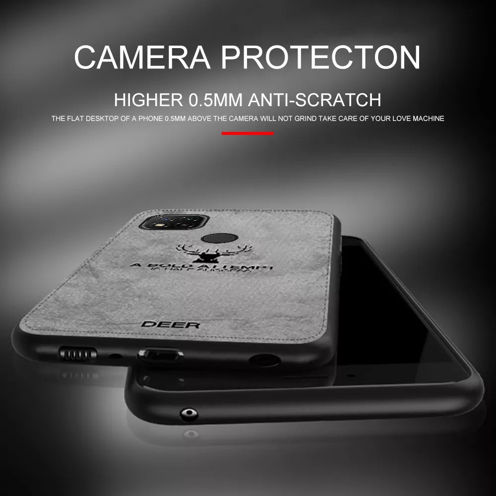 Ốp lưng Redmi 9C / Redmi 10C vân vải hình hươu nai thời trang cao cấp