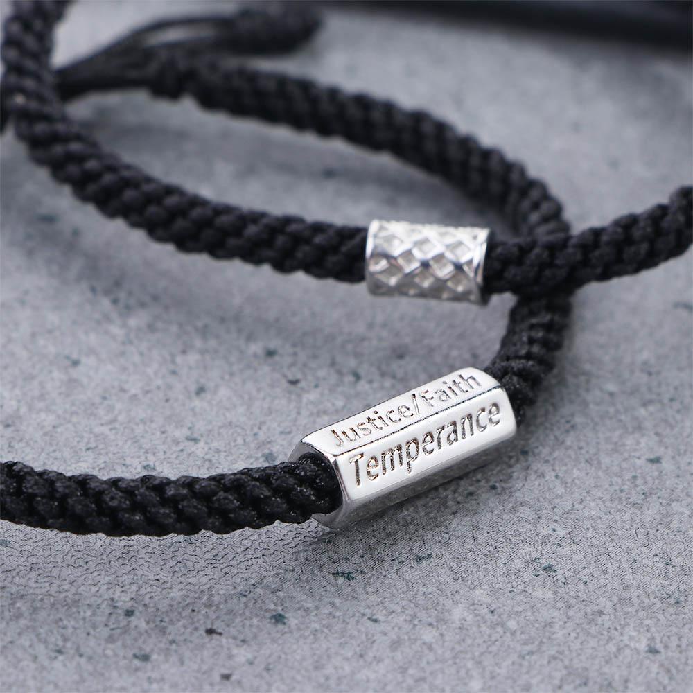 Mxmusty Vòng Tay Dây Bện Mặt Đồng Bảy Chữ Cái Hình Học Cá Tính Phong Cách Hàn Quốc Cho Nữ MXMUSTY