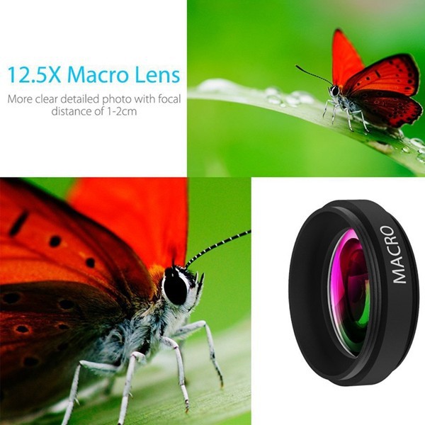 Bộ lens phóng đại 12 lần mở rộng góc chụp 0.45 kẹp camera điện thoại iphone